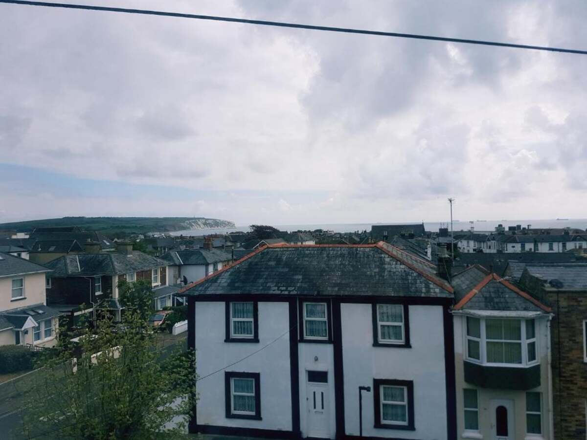 View towards the sea over the rooftops of Sandown